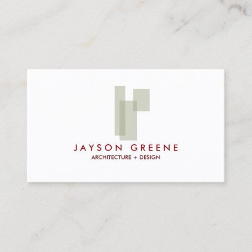 Customizable Mid-Century Box Logo (Taupe) Business Card