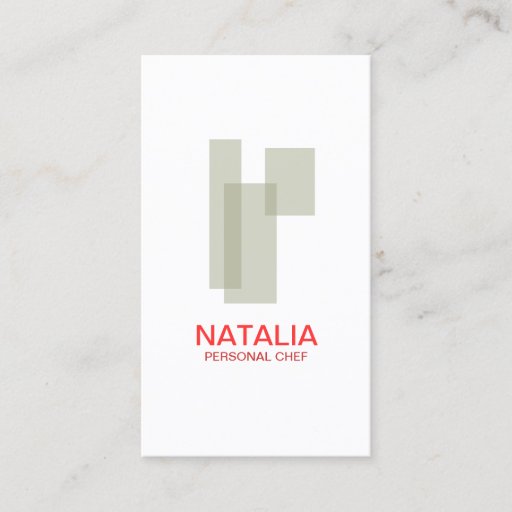 Customizable Mid-Century Box Logo (Taupe II) Business Card