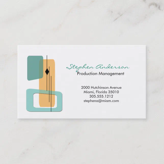 Mid Century Business Card | Zazzle