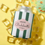 Mid Century Cabana Stripes Bachelorette/Bridesmaid Can Cooler<br><div class="desc">Vintage-inspired cabana stripes and fonts set the tone for your midcentury modern summer or tropical event. These are perfect for a poolside, beach or summer party. Shop the entire collection in my zazzle shop. Customize or edit further clicking the "customize further" link and use the design tool to modify this...</div>