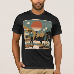 Mid Century California Vibes Martini Dance Party T-Shirt