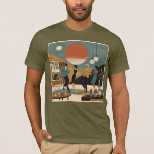 Mid Century California Vibes Martini Dance Party T-Shirt