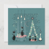 Mid Century Cat Family Holiday ©️studioxtine