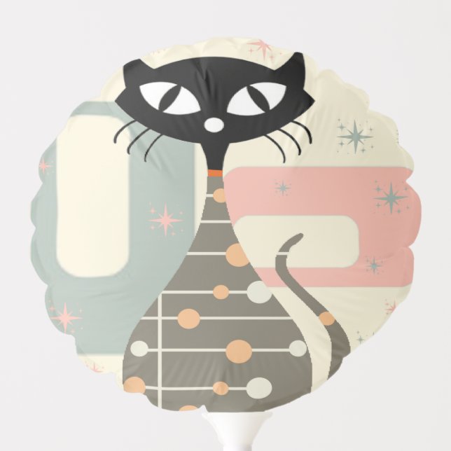 Mid Century Cat Mid-Century Modern Balloon (Front)