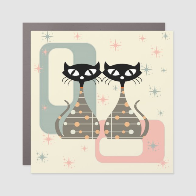 Mid Century Cat Mid-Century Modern Car Magnet (Front)