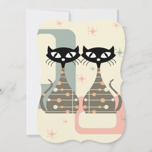 Mid Century Cat Mid_Century Modern Holiday Card