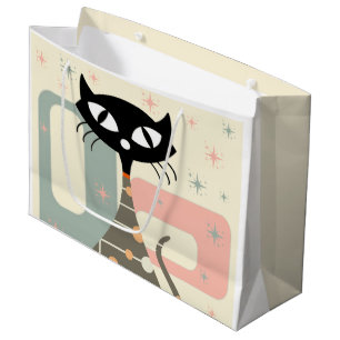Mid Century Cat Mid-Century Modern Large Gift Bag