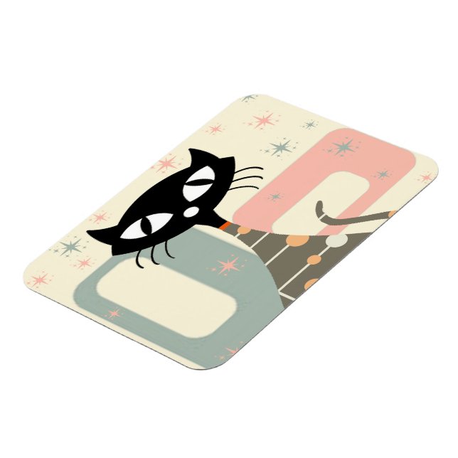 Mid Century Cat Mid-Century Modern Magnet (Left Side)