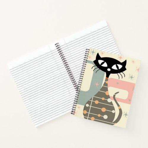 Mid Century Cat Mid_Century Modern Notebook