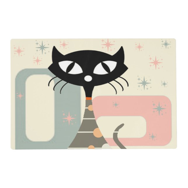 Mid Century Cat Mid-Century Modern Placemat (Front)
