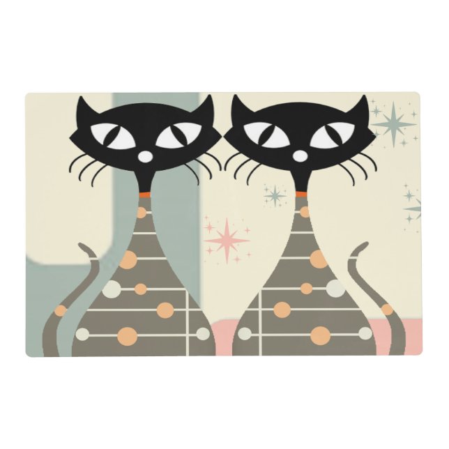Mid Century Cat Mid-Century Modern Placemat (Front)