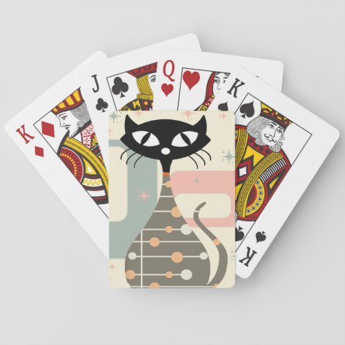 Mid Century Cat Mid_Century Modern Poker Cards