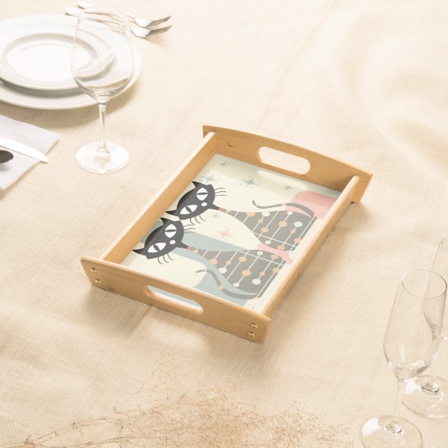 Mid Century Cat Mid-Century Modern Serving Tray (Front)