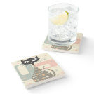 Mid Century Cat Mid-Century Modern Stone Coaster Mid Century Cat Mid-Century Modern Stone Coaster