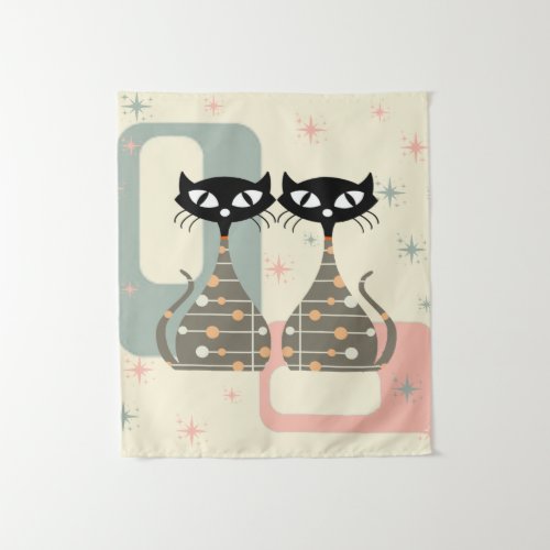 Mid Century Cat Mid_Century Modern Tapestry