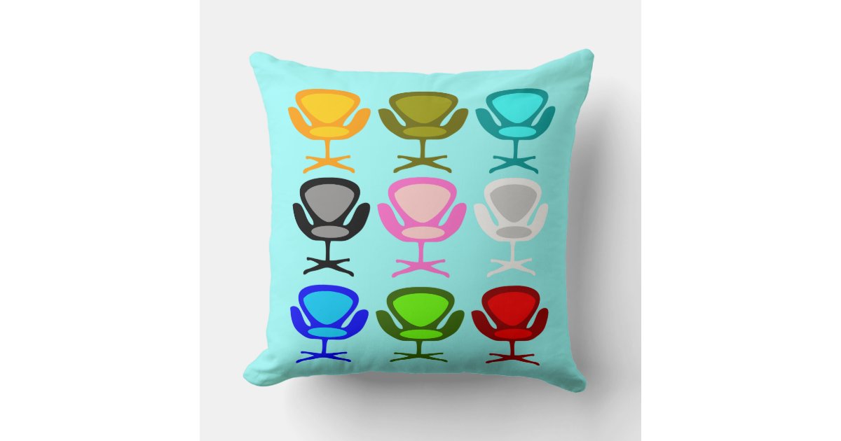 Mid Century Chair Throw Pillow Zazzle