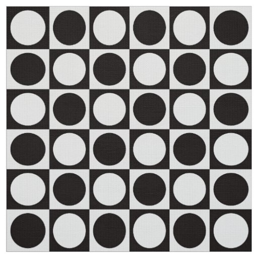 Mid-Century Checkerboard - black and white Fabric