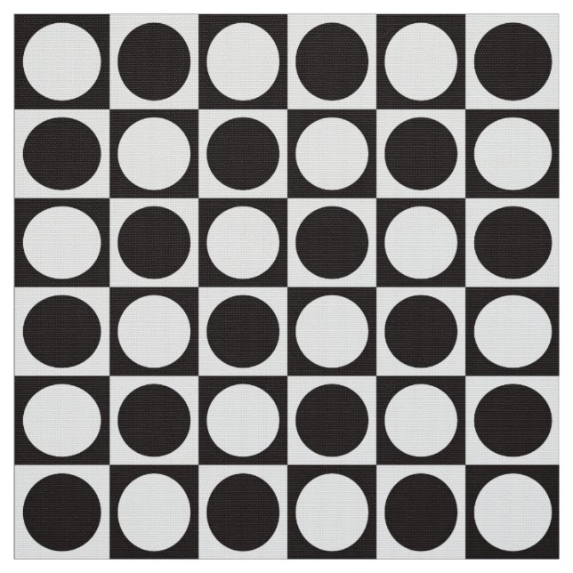 Mid-Century Checkerboard - black and white Fabric (Swatch)