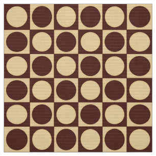 Mid-Century Checkerboard - chocolate & camel Fabric