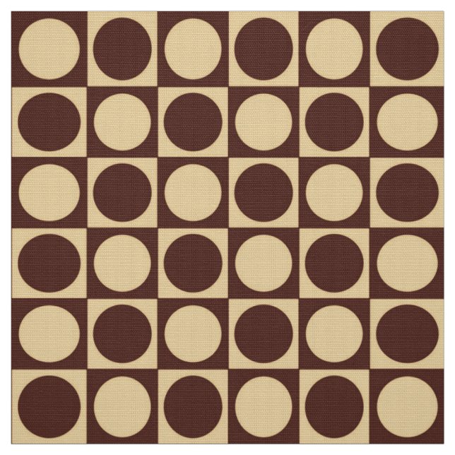 Mid-Century Checkerboard - chocolate & camel Fabric (Swatch)
