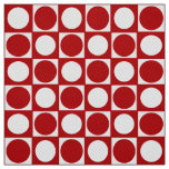Mid-Century Checkerboard - red and white Fabric