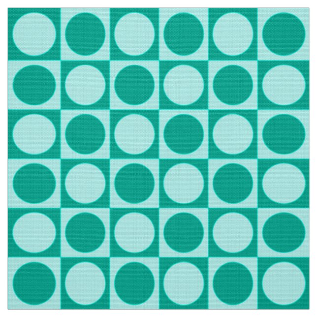 Mid-Century Checkerboard - turquoise & aqua Fabric (Swatch)