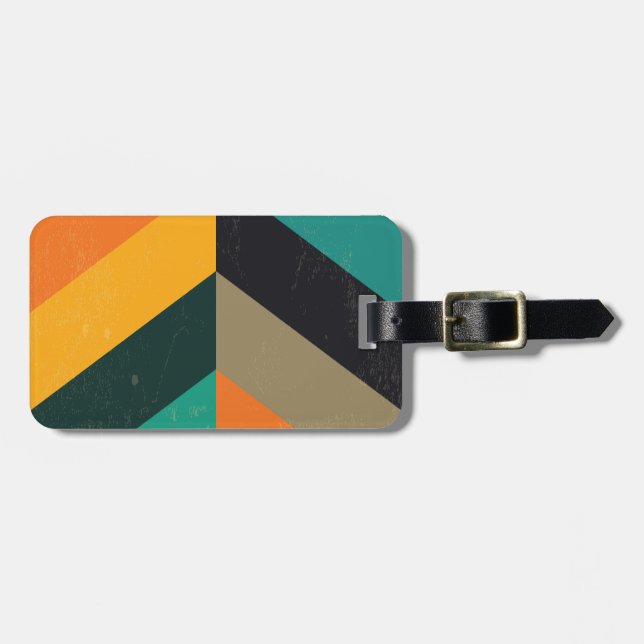 Mid Century Chevron Luggage Tag (Front Horizontal)