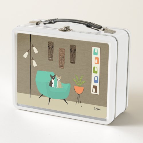 Mid Century Chihuahuas with Tikis Metal Lunch Box