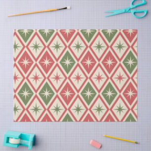 Mid Century Christmas Atomic Stars on diamonds  Tissue Paper