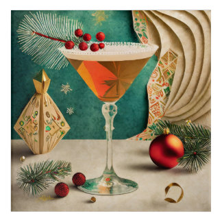 Mid Century Christmas Cocktail Party Happy Hour Acrylic Print