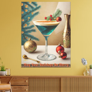 Mid Century Christmas Cocktail Party Happy Hour Canvas Print