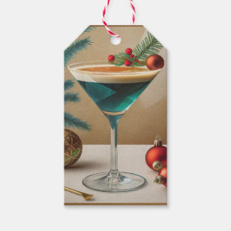 Mid Century Christmas Cocktail Party Happy Hour Gift Tags