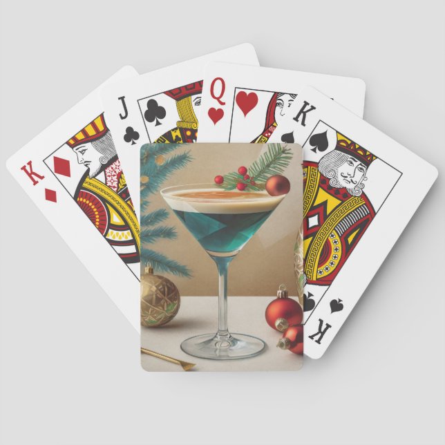 Mid Century Christmas Cocktail Party Happy Hour Poker Cards (Back)