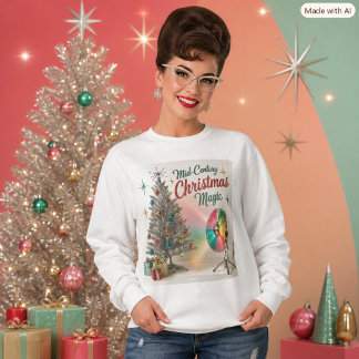 Mid‑Century Christmas Magic Retro Holiday Sweatshirt