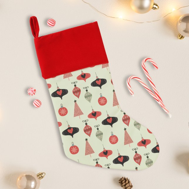 Mid Century Christmas Ornaments Pattern Christmas Stocking (Mid Century Christmas Ornaments Pattern Christmas Stocking)