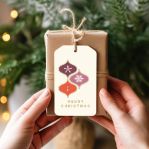 Mid-Century Christmas Snowflake Ornament Gift Tag