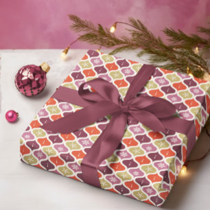 Mid-Century Christmas Snowflake Ornament  Wrapping Paper Sheets