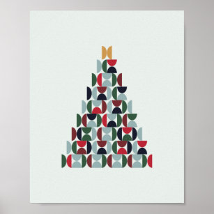 Mid Century Christmas Tree Poster