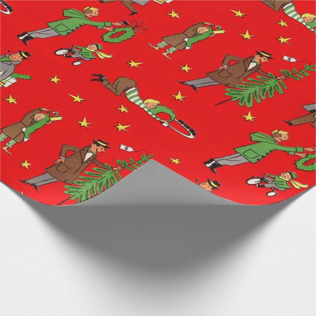 Mid-Century Christmas Wrapping Paper (Corner)
