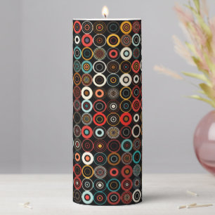 Mid-Century Circle Pattern Pillar Candle