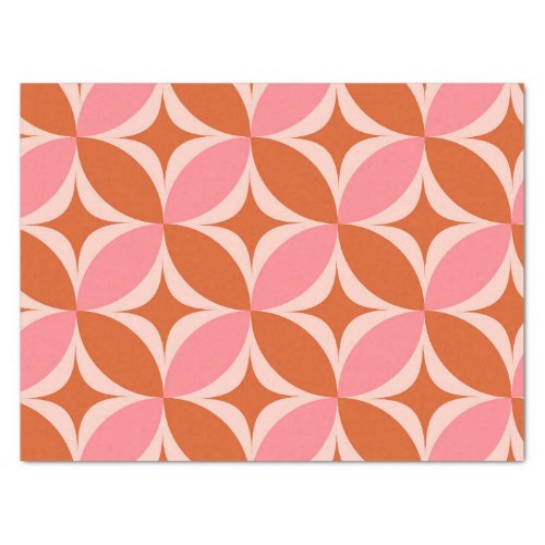 Mid Century Circle Starbursts pink and orange Tissue Paper