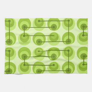 Mid Century Circles Chartreuse Kitchen Towel