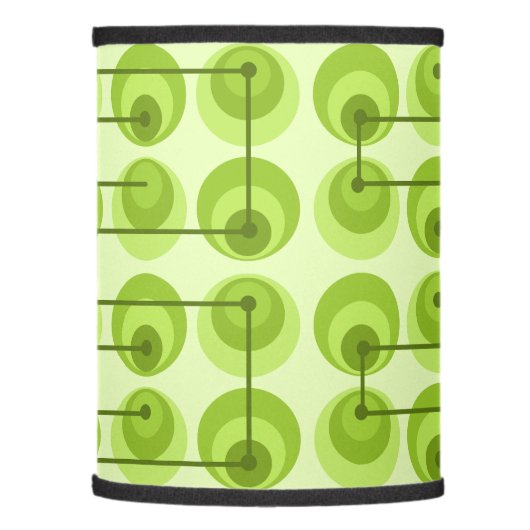 Mid Century Circles Chartreuse Lamp Shade (Left)