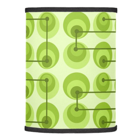 Mid Century Circles Chartreuse Lamp Shade (Right)