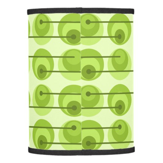Mid Century Circles Chartreuse Lamp Shade (Back)