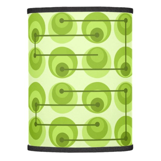 Mid Century Circles Chartreuse Lamp Shade (Front)