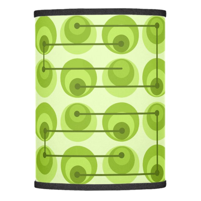 Mid Century Circles Chartreuse Lamp Shade (Front)