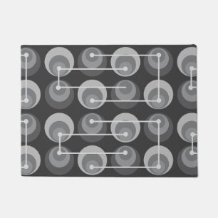 Mid Century Circles Dark Gray Doormat