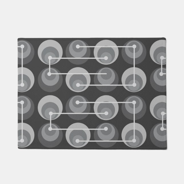 Mid Century Circles Dark Gray Doormat (Front)