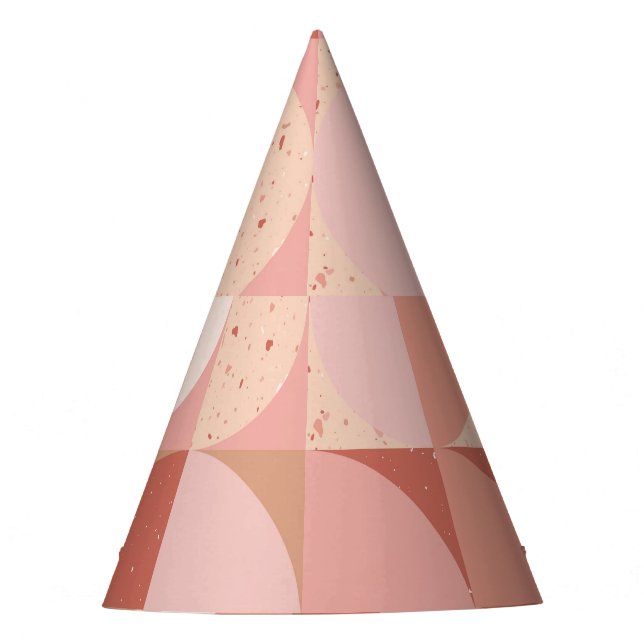 Mid-Century Circles: Modern Geometric Pattern. Party Hat (Front)